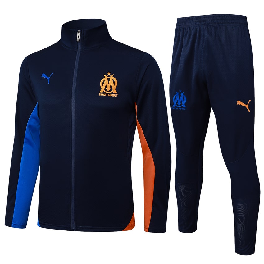 Survetement OM Veste 2024 2025 Bleu FoncÃ©