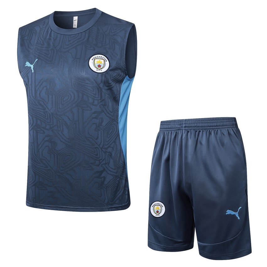Debardeur Short Manchester City 2024 2025 Bleu FoncÃ©