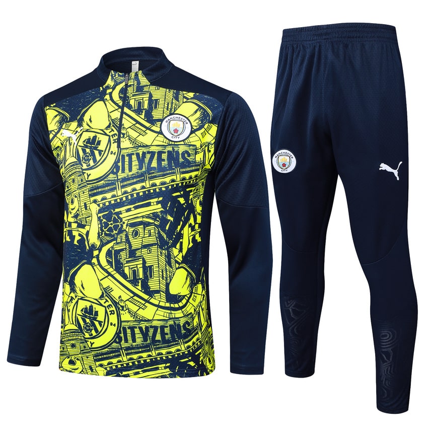 Survetement Manchester City Training 2024 2025 Jaune Noir